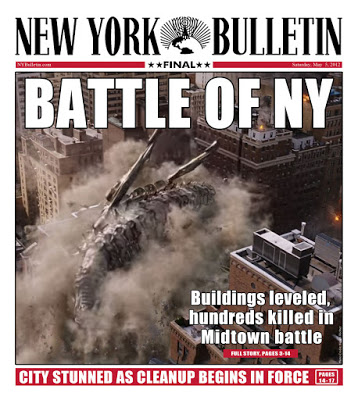 battle of new york newspaper marvel avengers