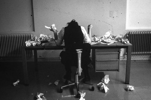 sad writer black and white