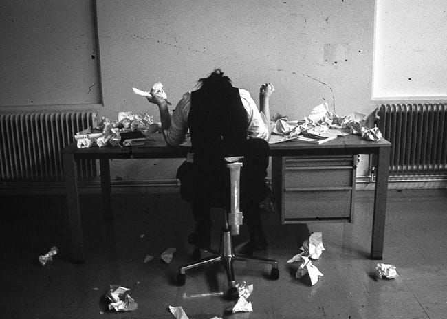 sad writer black and white