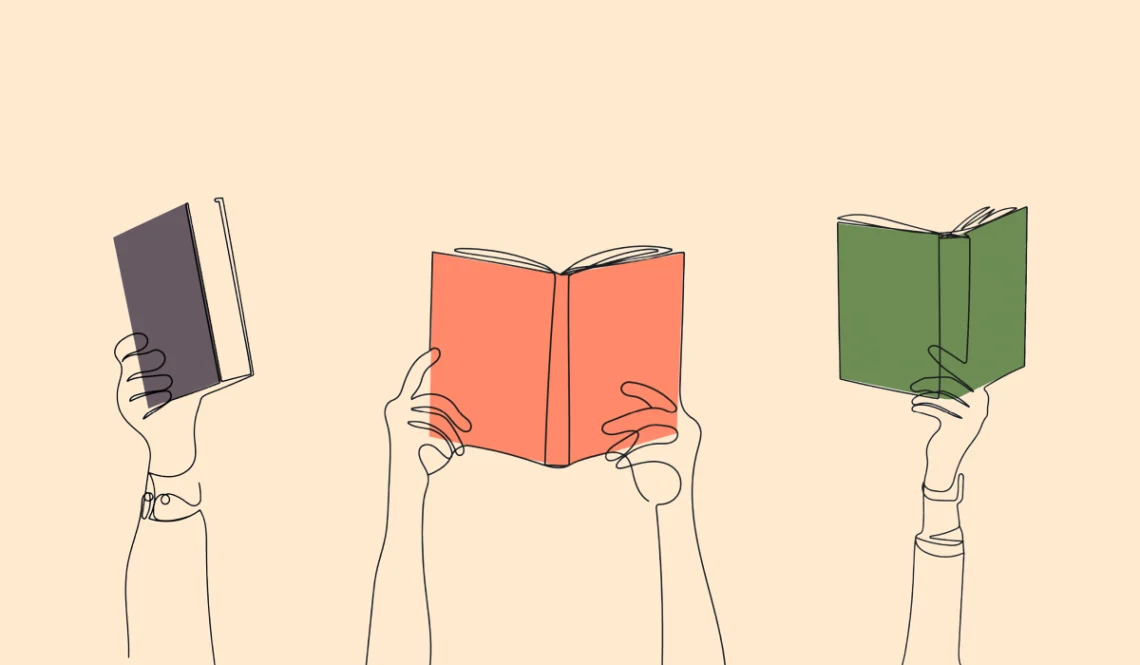 holding up books