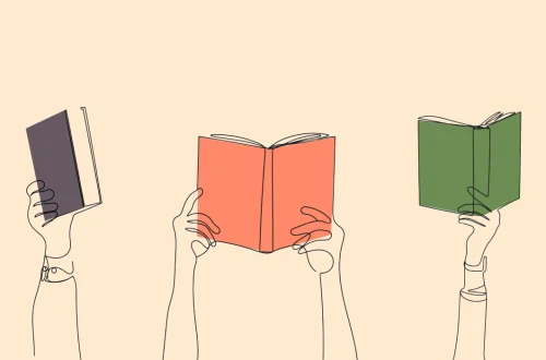 holding up books