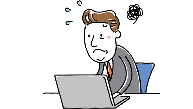 man frustrated at computer