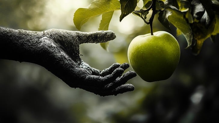 hand apple grab